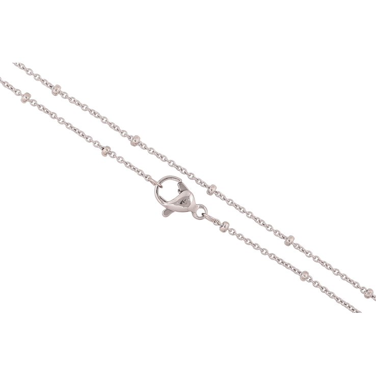 Ланцюжок Xuping ТТМ Stainless Steel колір Родій "Плетіння Якірне з намистинами" довжина 45см х 1-2мм фото №3