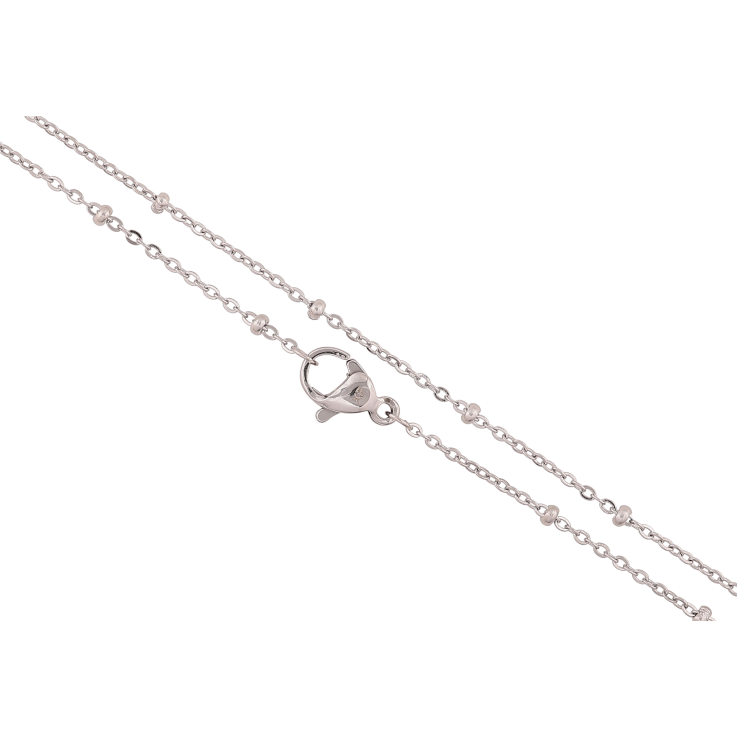 Ланцюжок Xuping ТТМ Stainless Steel колір Родій "Плетіння Якірне з намистом" довжина 45см х 1-2мм фото №11