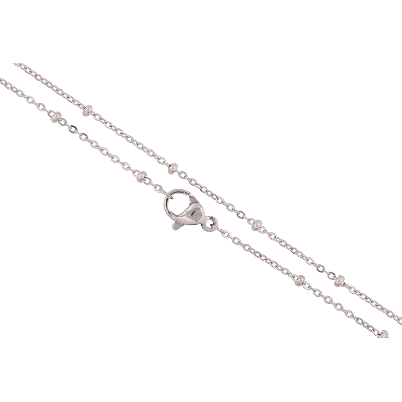 Ланцюжок Xuping ТТМ Stainless Steel колір Родій "Плетіння Якірне з намистом" довжина 45см х 1-2мм фото №1