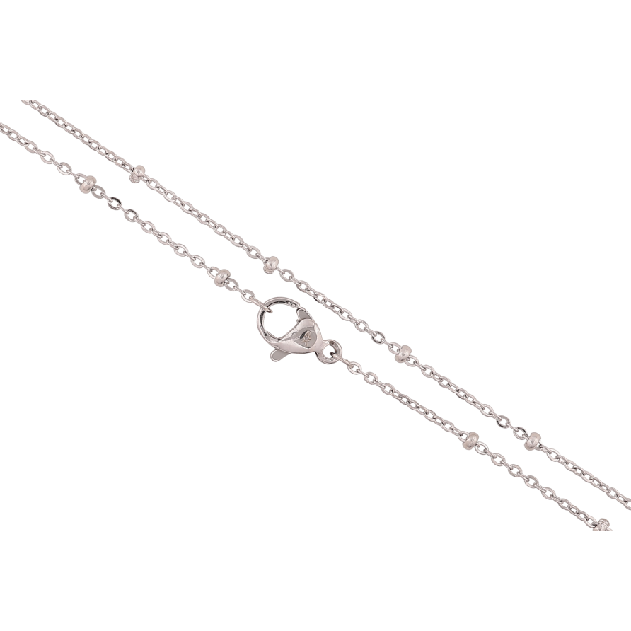 Ланцюжок Xuping ТТМ Stainless Steel колір Родій "Плетіння Якірне з намистом" довжина 45см х 1-2мм фото №1