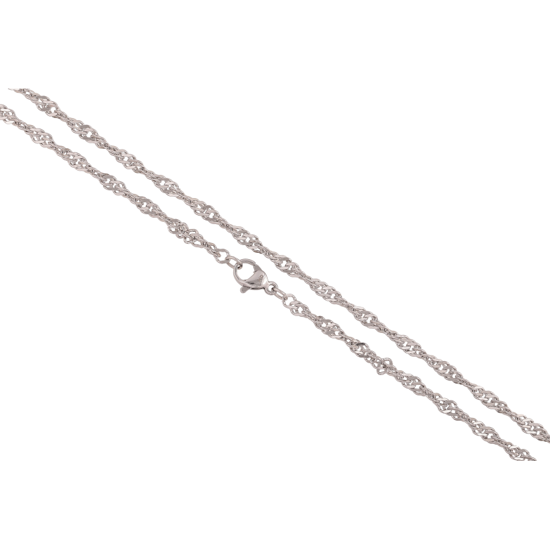 Цепочка Xuping ТТМ Stainless Steel цвет Родий "Плетение Кордовое" длина 55см х 3мм фото №1