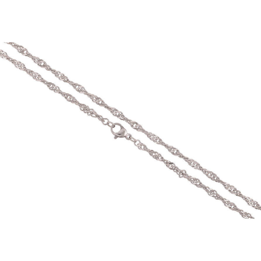 Ланцюжок Xuping ТТМ Stainless Steel колір Родій "Плетіння Кордове" довжина 55см х 3мм фото №1