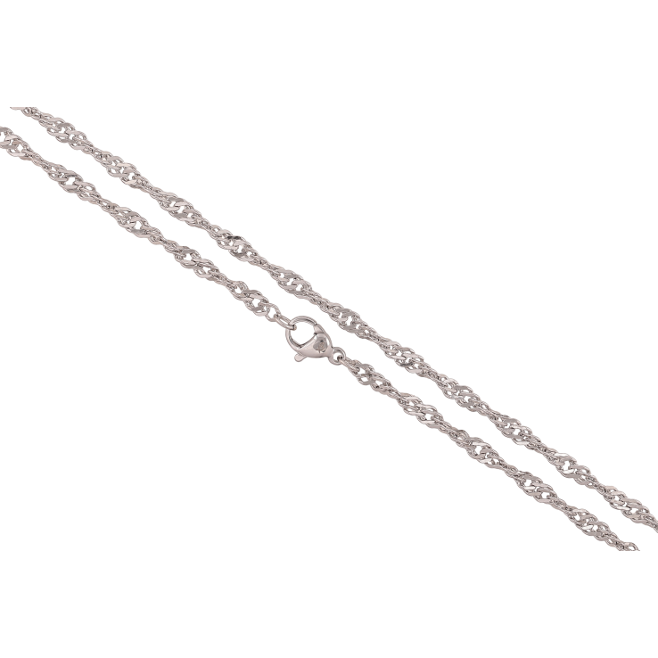 Ланцюжок Xuping ТТМ Stainless Steel колір Родій "Плетіння Кордове" довжина 60см х 3мм фото №2