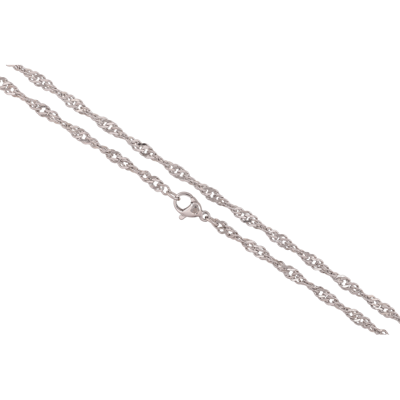 Ланцюжок Xuping ТТМ Stainless Steel колір Родій "Плетіння Кордове" довжина 60см х 3мм фото №1