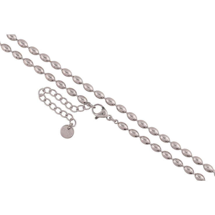 Цепочка Xuping ТТМ Stainless Steel цвет Родий "Плетение Перлина" длина 45-50см х 3мм фото №7