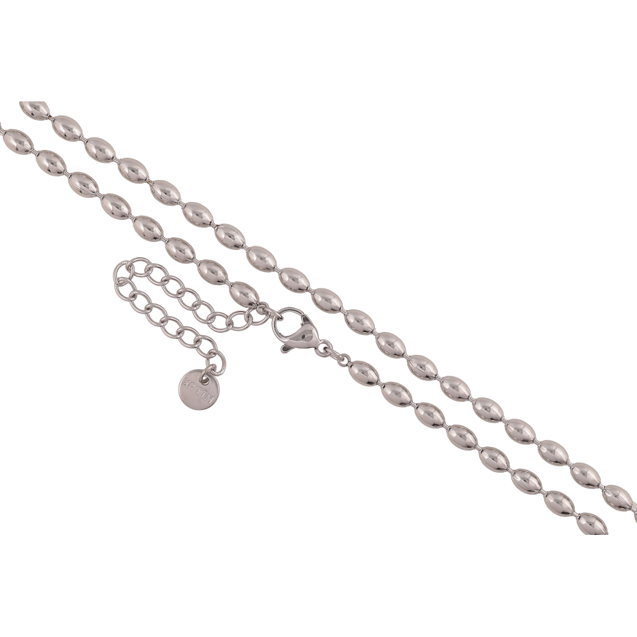 Цепочка Xuping ТТМ Stainless Steel цвет Родий "Плетение Перлина" длина 45-50см х 3мм фото №1