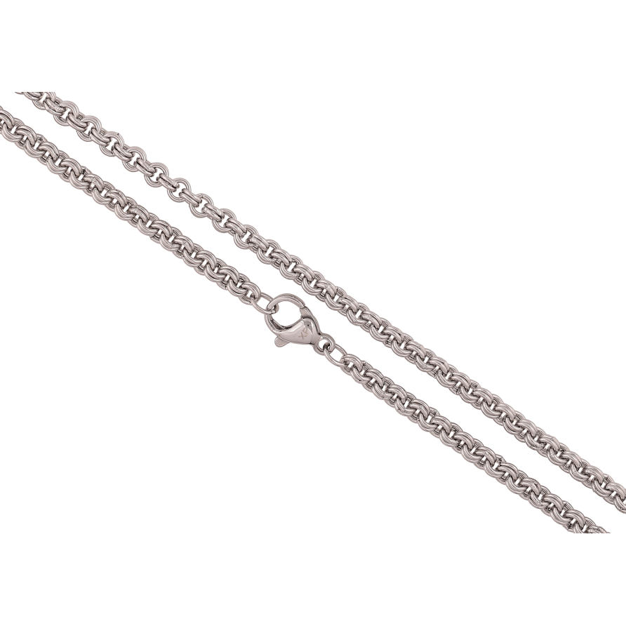 Ланцюжок Xuping ТТМ Stainless Steel колір Родій "Плетіння Ролло" довжина 45см х 3мм фото №1 Ланцюжок Xuping ТТМ Stainless Steel колір Родій "Плетіння Ролло" довжина 45см х 3мм фото №1