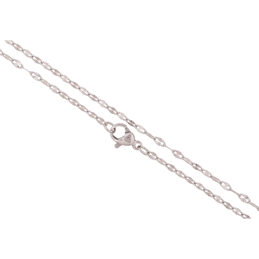 Ланцюжок Xuping ТТМ Stainless Steel колір Родій "Плетіння Якірне з візерунком" довжина 45см х 2мм фото №1