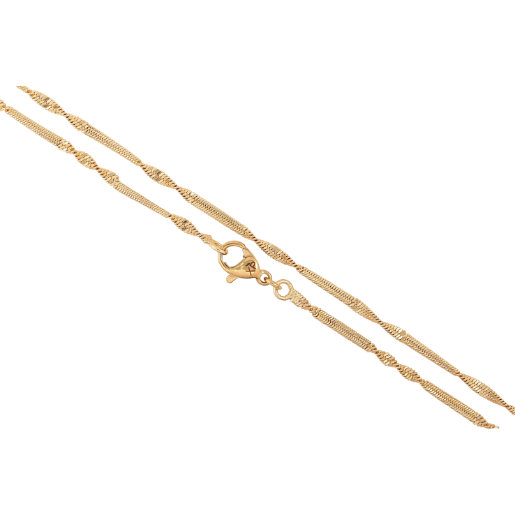 Ланцюжок Xuping колір Позолота 14K "Плетіння Снейк перекручене" довжина 47см х 2мм фото №12