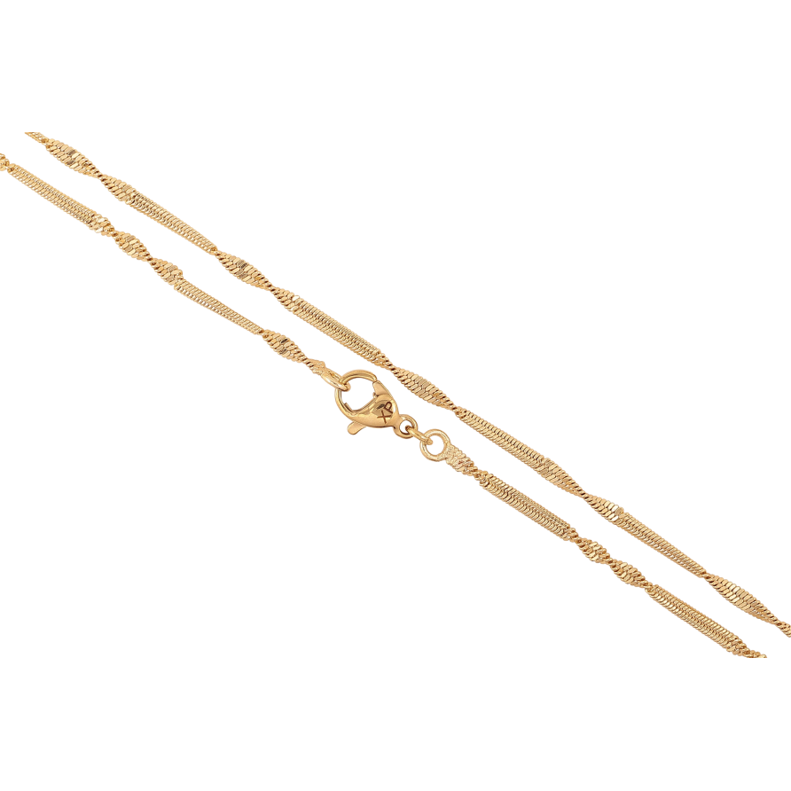 Ланцюжок Xuping колір Позолота 14K "Плетіння Снейк перекручене" довжина 47см х 2мм фото №1 Ланцюжок Xuping колір Позолота 14K "Плетіння Снейк перекручене" довжина 47см х 2мм фото №1
