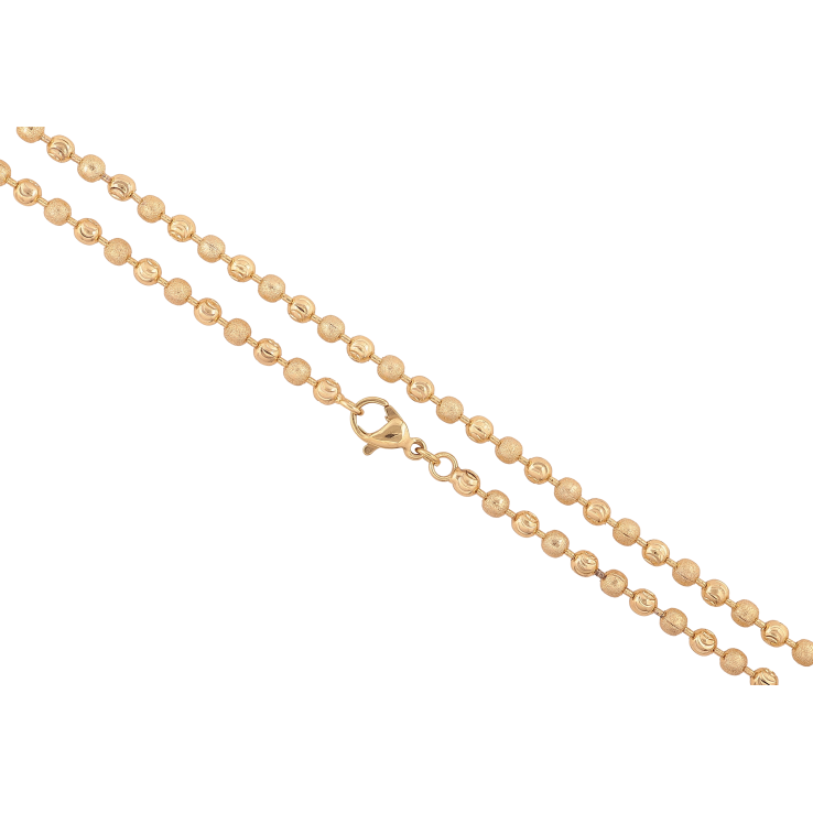 Цепочка Xuping цвет Позолота 14K "Плетение Перлина с узором" длинна 50см х 3мм фото №2