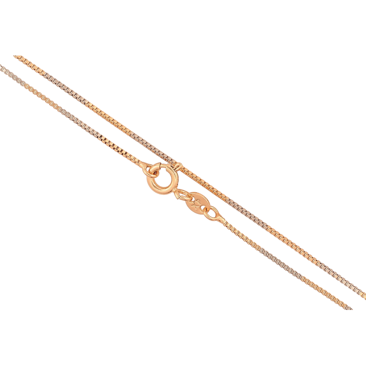 Ланцюжок Xuping колір Позолота 18K + Родій "Плетіння Венеціанське" довжина 46см х 1мм фото №13