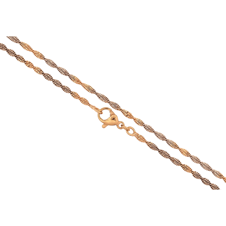 Цепочка Xuping цвет Позолота 18K + Родий "Плетение Супердиск" длина 49см х 2мм фото №1