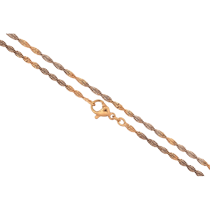 Цепочка Xuping цвет Позолота 18K + Родий "Плетение Супердиск" длина 49см х 2мм фото №1