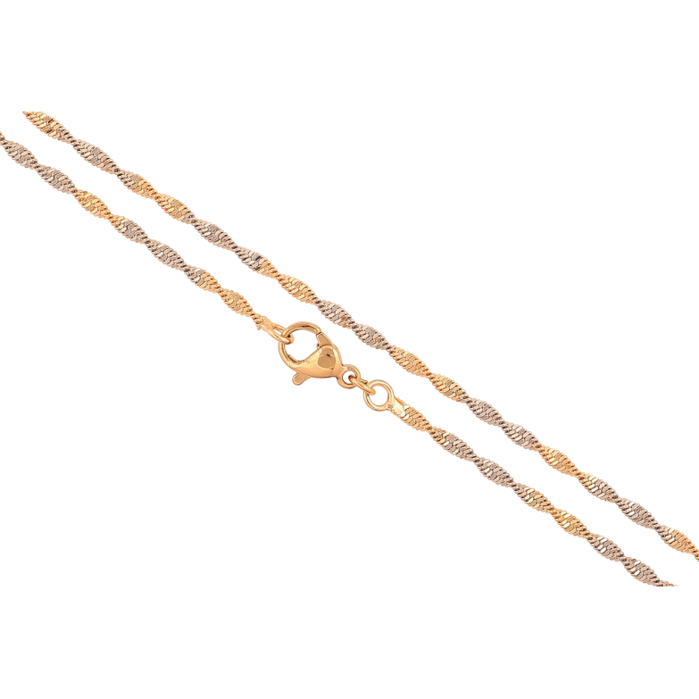 Ланцюжок Xuping колір Позолота 18K + Родій "Плетіння Супердиск" довжина 45см х 2мм фото №1
