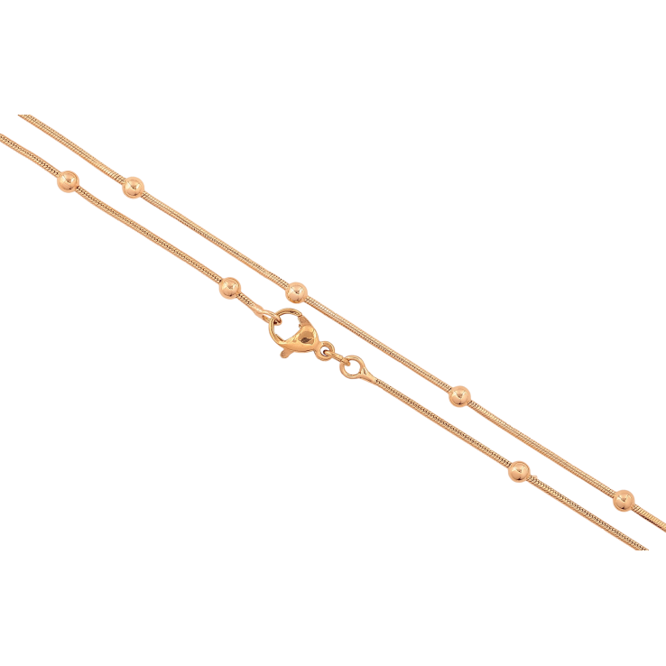 Ланцюжок Xuping колір Позолота 18K "Плетіння Ювелірний шнур з намистинами" довжина 45см х 1-3мм фото №15