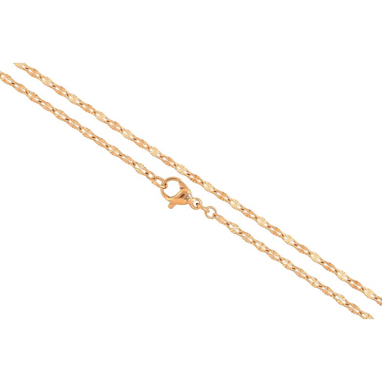 Ланцюжок Xuping колір Позолота 18K "Плетіння Морський ланцюг з візерунком" довжина 46см х 2мм фото №3