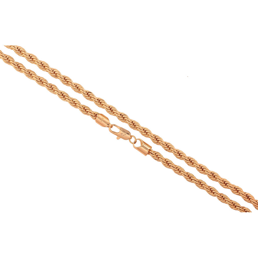 Ланцюжок Xuping колір Позолота 18K "Плетіння Мотузка" довжина 45см х 5мм фото №1 Ланцюжок Xuping колір Позолота 18K "Плетіння Мотузка" довжина 45см х 5мм фото №1