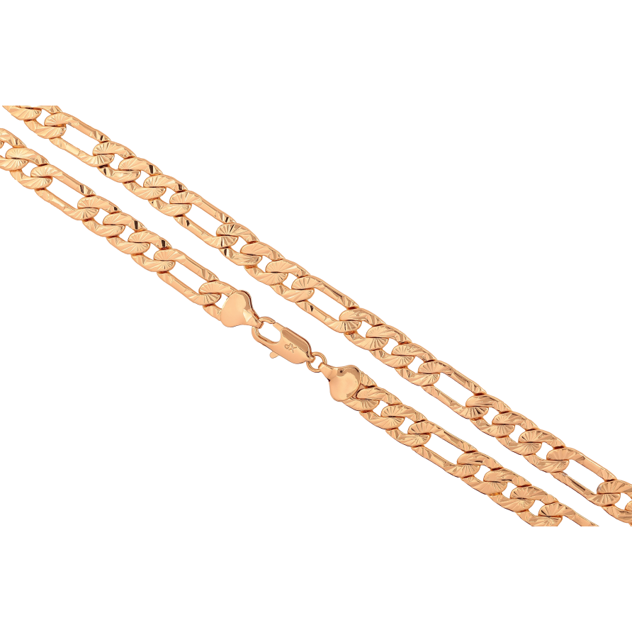 Цепочка Xuping цвет Позолота 18K "Плетение Фигаро с узором" длинна 50см х 9мм фото №1