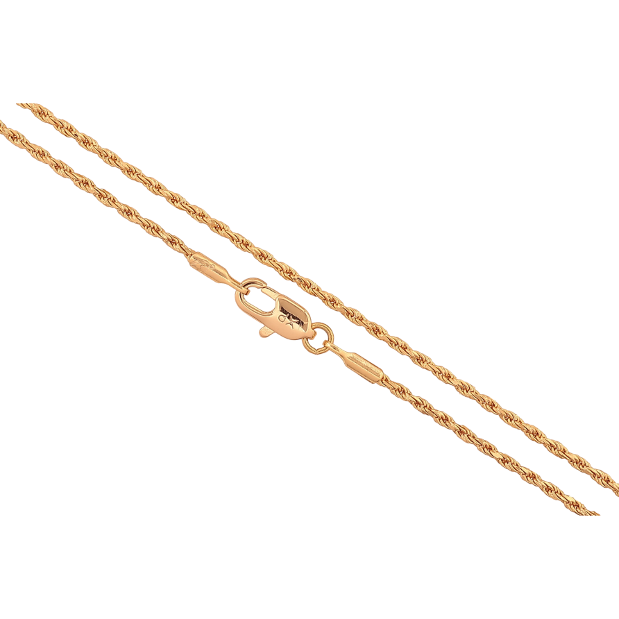 Ланцюжок Xuping колір Позолота 18K "Плетіння Мотузка" довжина 50см х 1.5мм фото №1