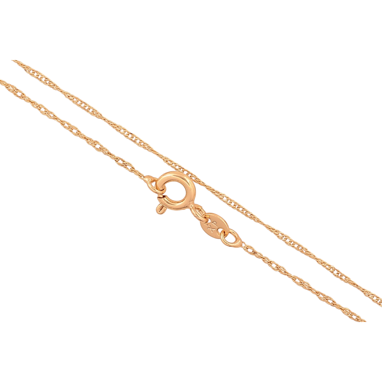 Ланцюжок Xuping колір Позолота 18K "Плетіння Сингапур" довжина 45см х 1мм фото №1 Ланцюжок Xuping колір Позолота 18K "Плетіння Сингапур" довжина 45см х 1мм фото №1