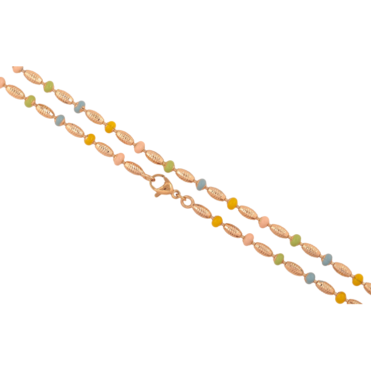 Цепочка Xuping цвет Позолота 18K "Плетение Перлина декоративная с цветной эмалью" длинна 50см х 3мм фото №21