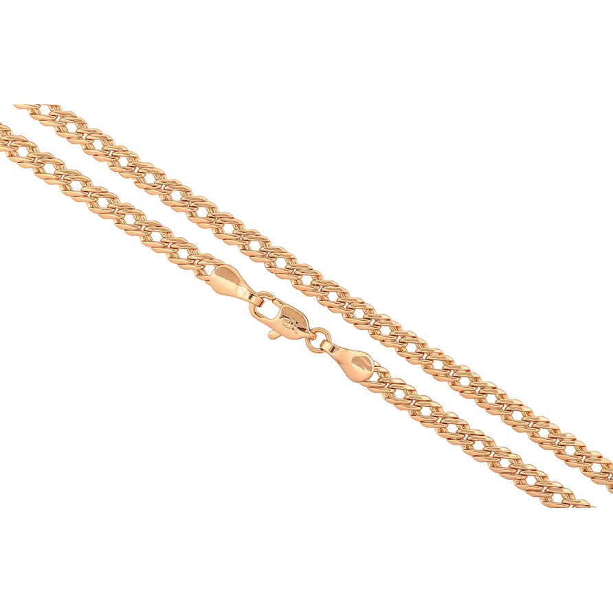 Ланцюжок Xuping колір Позолота 18K "Плетіння Подвійний Ромб" довжина 50см х 4мм фото №1