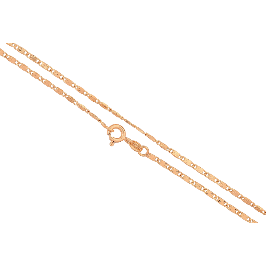 Ланцюжок Xuping колір Позолота 18K "Плетіння Морський ланцюг з візерунком, перекручений" довжина 44см х 2мм фото №1