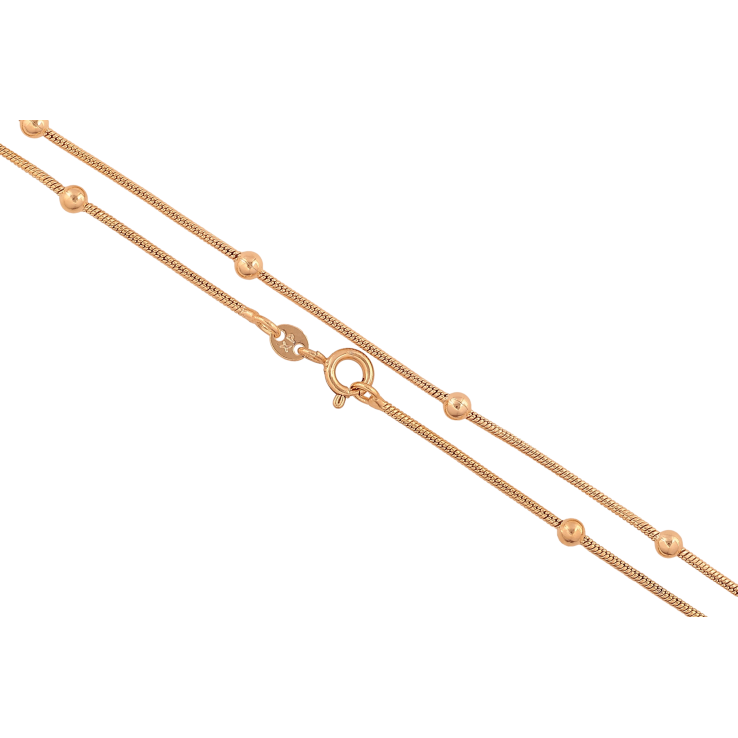 Цепочка Xuping цвет Позолота 18K "Плетение Ювелирный шнур с бусинами" длинна 50см х 1.5-3мм фото №21