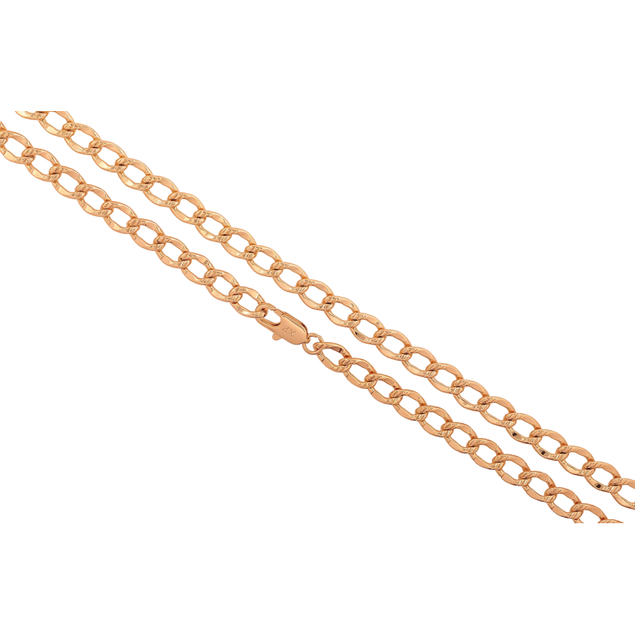 Ланцюжок Xuping колір Позолота 18K "Плетіння Панцирне з візерунком" довжина 49см х 7мм фото №1