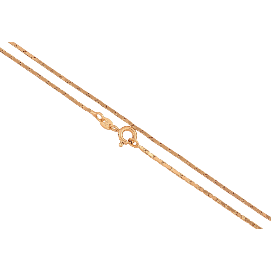 Ланцюжок Xuping колір Позолота 18K "Плетіння склочене 4-х гранне" довжина 45см х 1мм фото №1 Ланцюжок Xuping колір Позолота 18K "Плетіння склочене 4-х гранне" довжина 45см х 1мм фото №1