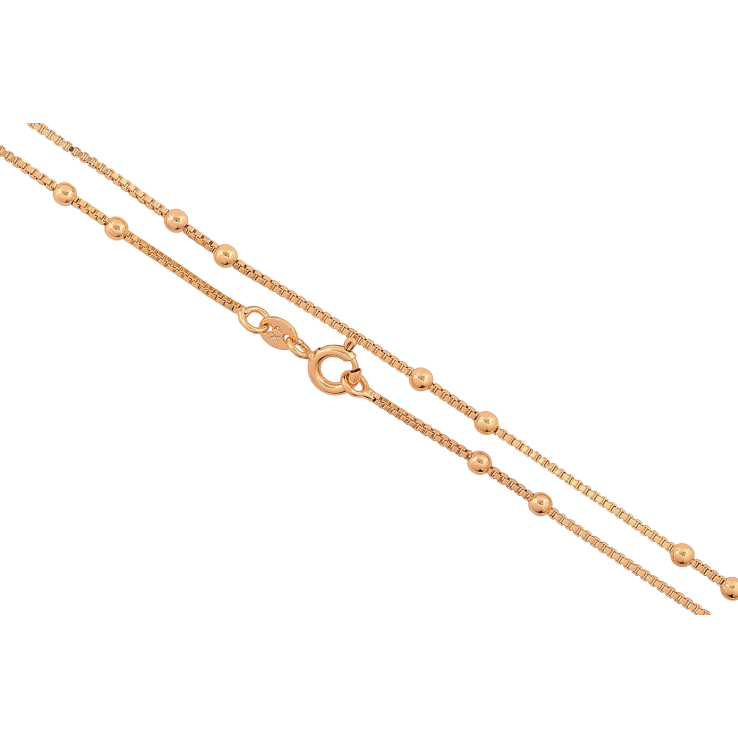 Цепочка Xuping цвет Позолота 18K "Плетение Венецианское с бусинами" длинна 45см х 1-2.5мм фото №25