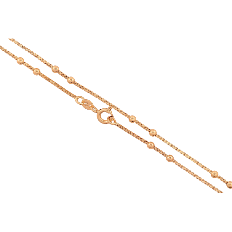 Ланцюжок Xuping колір Позолота 18K "Плетіння Венеціанське з намистинами" довжина 45см х 1-2.5мм фото №1