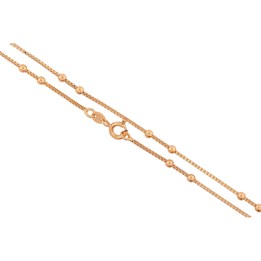 Цепочка Xuping цвет Позолота 18K "Плетение Венецианское с бусинами" длинна 45см х 1-2.5мм фото №1