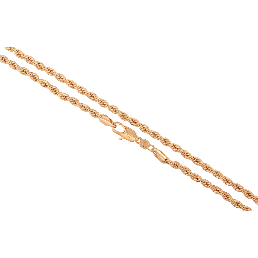 Ланцюжок Xuping колір Позолота 18K "Плетіння Мотузка" довжина 81см х 4мм фото №1 Ланцюжок Xuping колір Позолота 18K "Плетіння Мотузка" довжина 81см х 4мм фото №1