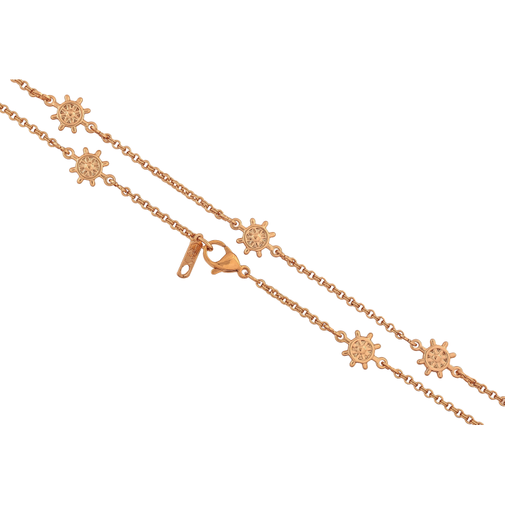 Цепочка Xuping цвет Позолота 18K "Плетение Бельцер с вставками штурвал" длинна 46см х 2-9мм фото №11