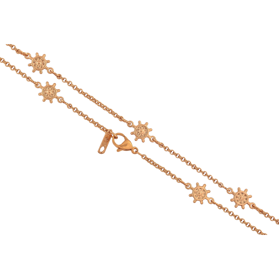 Цепочка Xuping цвет Позолота 18K "Плетение Бельцер с вставками штурвал" длинна 46см х 2-9мм фото №1