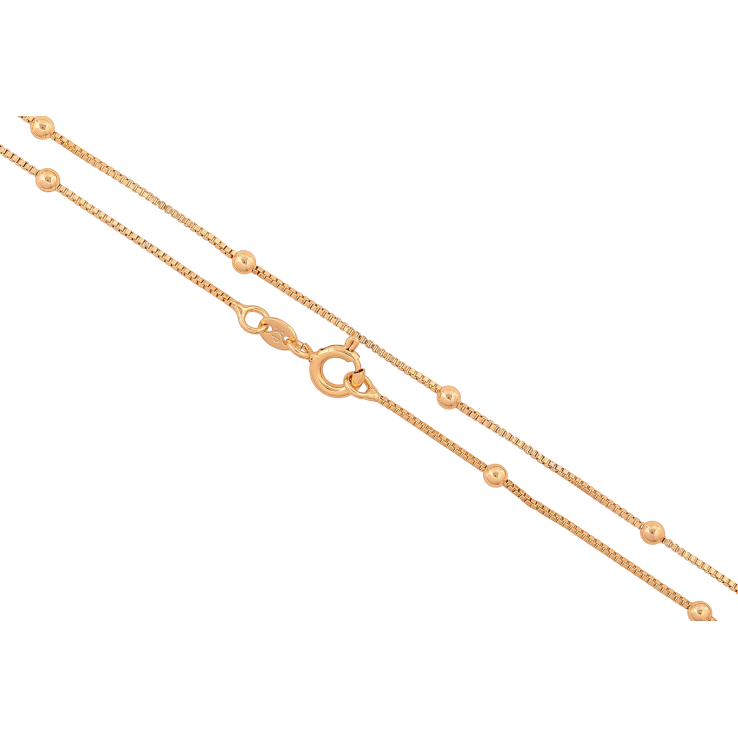 Ланцюжок Xuping колір Позолота 18K "Плетіння Венеціанське з намистинами" довжина 45см х 1-2мм фото №8