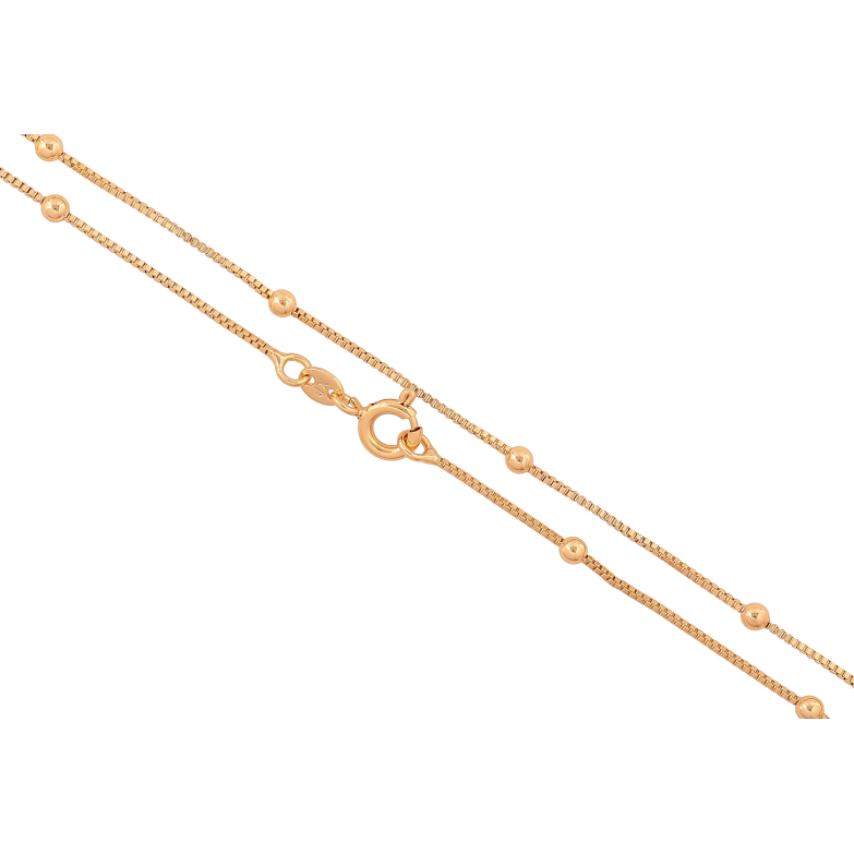 Ланцюжок Xuping колір Позолота 18K "Плетіння Венеціанське з намистинами" довжина 45см х 1-2мм фото №9