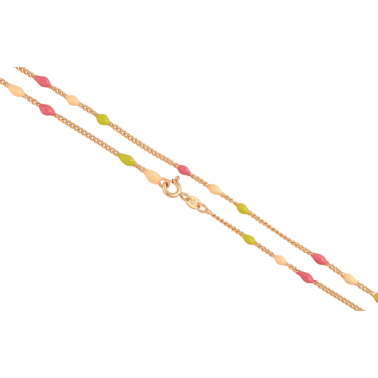 Ланцюжок Xuping колір Позолота 18K "Плетіння Панцирне з різнобарвною емаллю" довжина 45см х 1.5-3мм фото №23