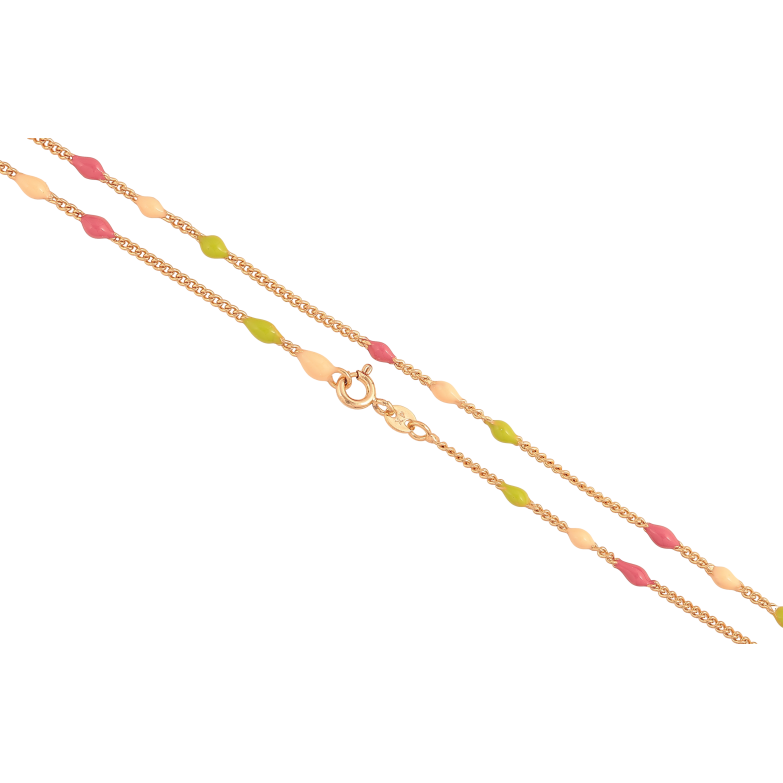 Ланцюжок Xuping колір Позолота 18K "Плетіння Панцирне з різнобарвною емаллю" довжина 45см х 1.5-3мм фото №1 Ланцюжок Xuping колір Позолота 18K "Плетіння Панцирне з різнобарвною емаллю" довжина 45см х 1.5-3мм фото №1