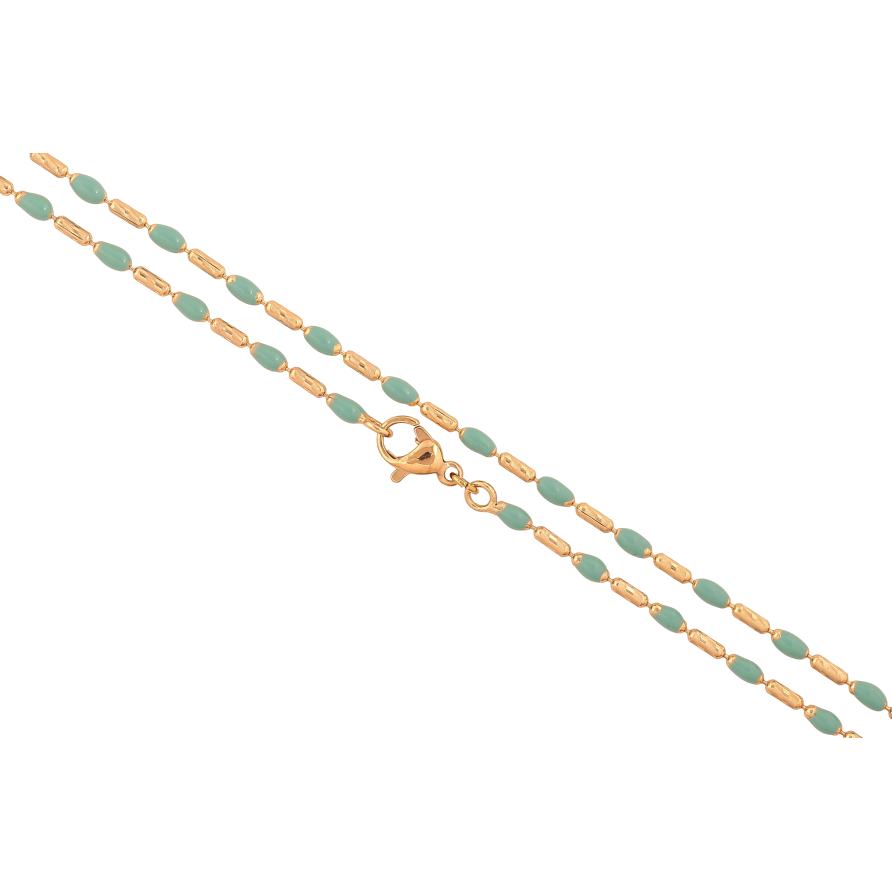 Ланцюжок Xuping колір Позолота 18K "Плетіння Перлина з блакитними намистинами" довжина 45см х 1.5-2мм фото №1 Ланцюжок Xuping колір Позолота 18K "Плетіння Перлина з блакитними намистинами" довжина 45см х 1.5-2мм фото №1