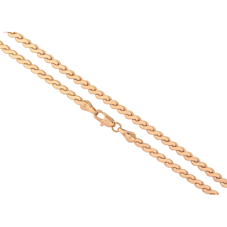 Ланцюжок Xuping колір Позолота 18K "Плетіння Серпантин" довжина 55см х 3мм фото №10