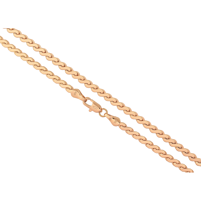 Ланцюжок Xuping колір Позолота 18K "Плетіння Серпантин" довжина 55см х 3мм фото №1