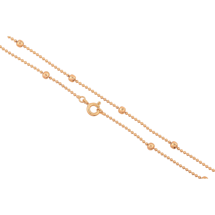 Цепочка Xuping цвет Позолота 18K "Плетение Перлина с бусинами" длинна 45см х 1-3мм фото №21