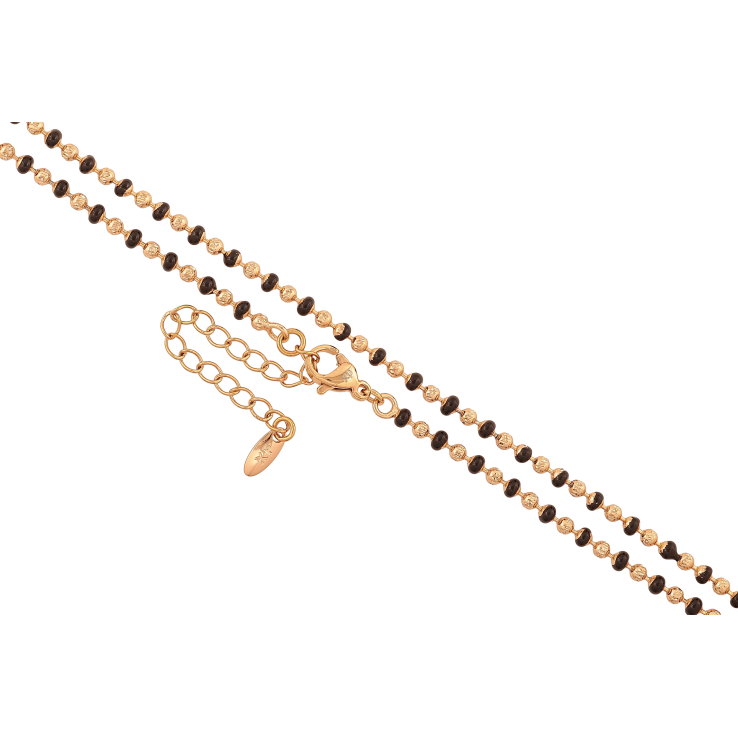 Ланцюжок Xuping колір Позолота 18K "Плетіння Перлина з чорною емаллю" довжина 45-50см х 3мм фото №3