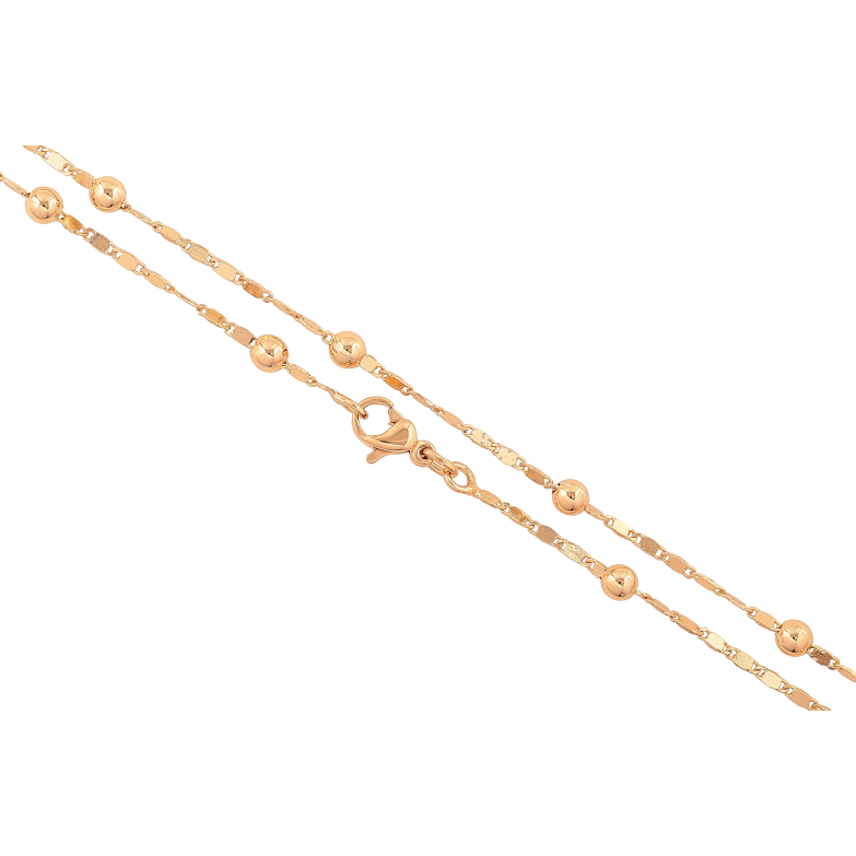 Цепочка Xuping цвет Позолота 18K "Плетение Морская цепь с бусинами" длинна 45см х 2-4мм фото №1 Цепочка Xuping цвет Позолота 18K "Плетение Морская цепь с бусинами" длинна 45см х 2-4мм фото №1