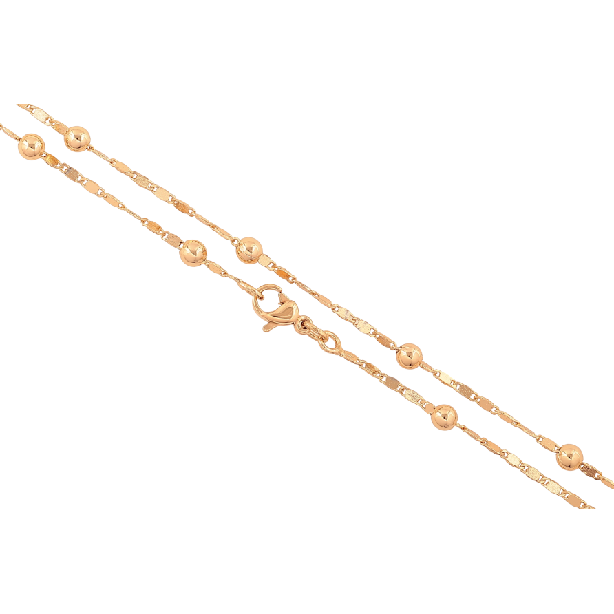 Цепочка Xuping цвет Позолота 18K "Плетение Морская цепь с бусинами" длинна 45см х 2-4мм фото №1 Цепочка Xuping цвет Позолота 18K "Плетение Морская цепь с бусинами" длинна 45см х 2-4мм фото №1