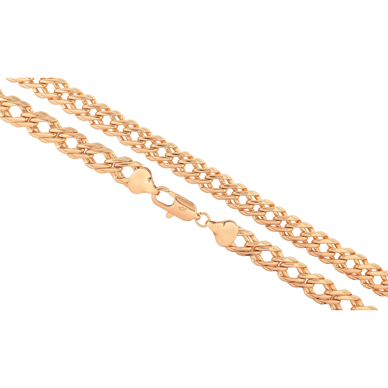 Ланцюжок Xuping колір Позолота 18K "Плетіння Подвійний Ромб" довжина 60см х 10мм фото №1