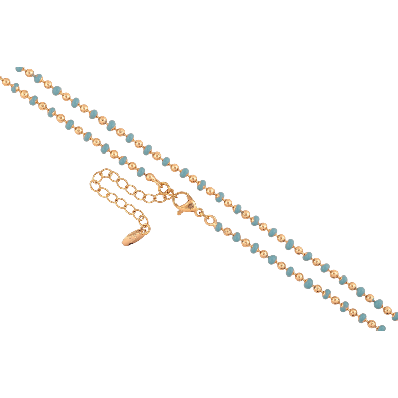 Цепочка Xuping цвет Позолота 18K "Плетение Перлина с голубой эмалью" длинна 45-50см х 2-3мм фото №1 Цепочка Xuping цвет Позолота 18K "Плетение Перлина с голубой эмалью" длинна 45-50см х 2-3мм фото №1